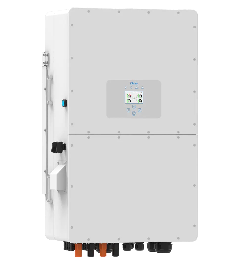 Inversor híbrido trifásico comercial Deye SUN-30K-SG01HP3-US-BM4 de 30kW